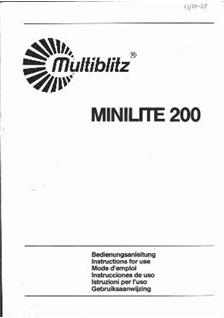 Multiblitz Minilite 200 manual. Camera Instructions.